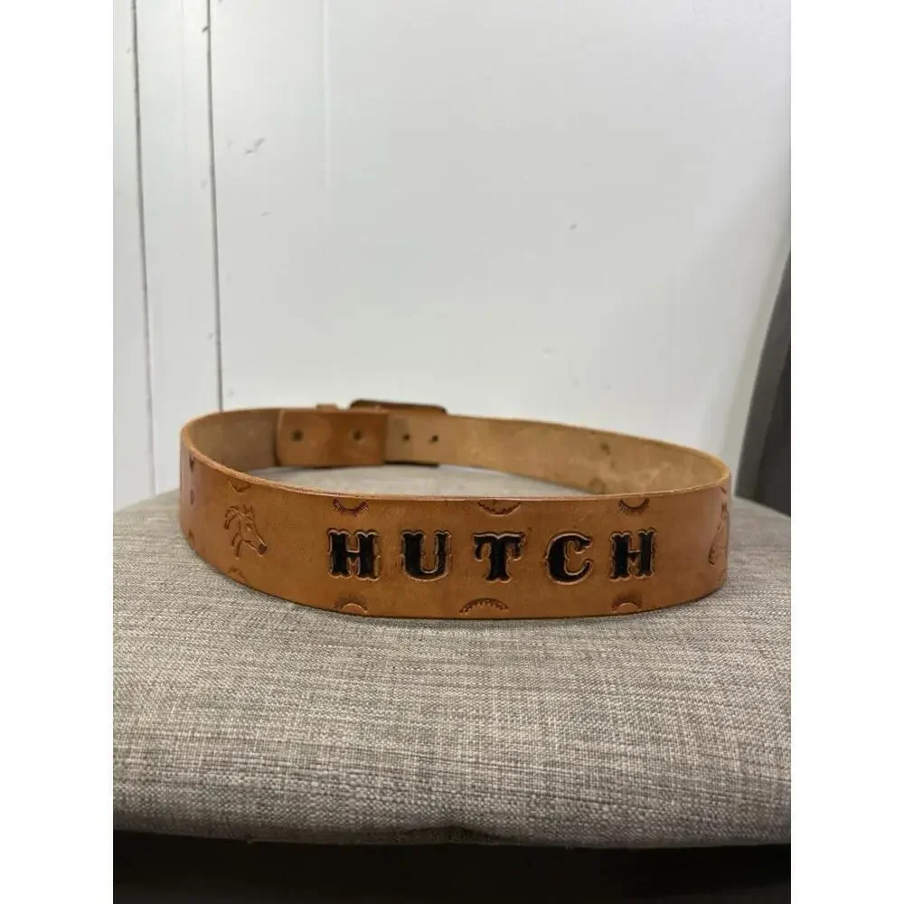 Leather Belt Western Hutch TH Sundial Horse Embossed 44 To 47 Inch Cowgirl